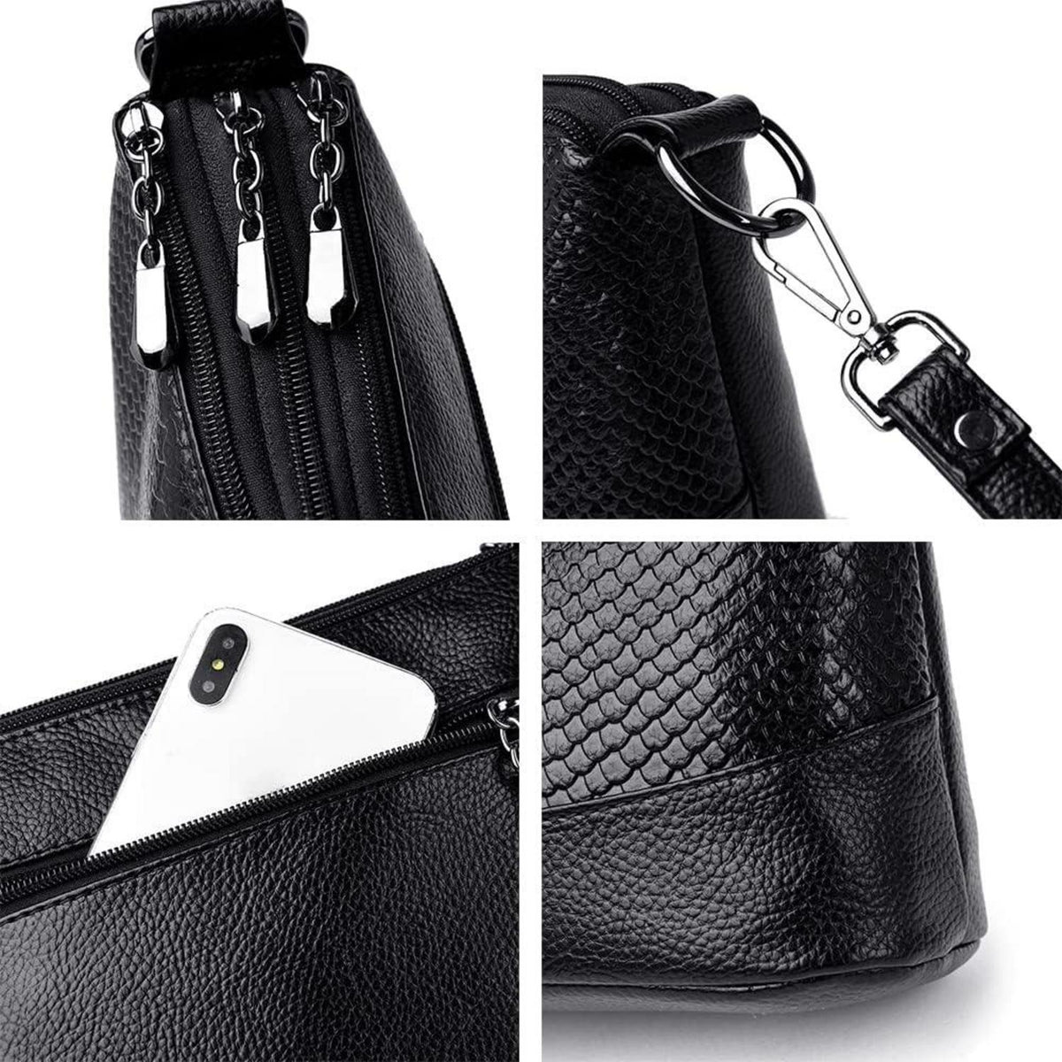 Damen Umhängetasche Kleine Schultertasche Elegant Henkeltasche PU-Leder Coolives