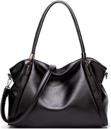 Damen Schultertasche PU-Leder Hobo Handtasche Elegant Schwarz