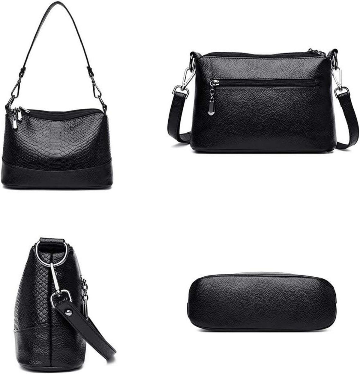 Damen Umhängetasche aus PU-Leder Elegant Henkeltasche 16x26x9cm