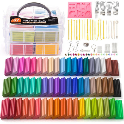 Polymer Clay Set 57 Farben Ofenhärtende Modelliermasse