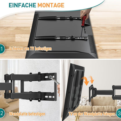 Schwenkbare TV Wandhalterung 26-65 Zoll VESA 400x400mm EV010