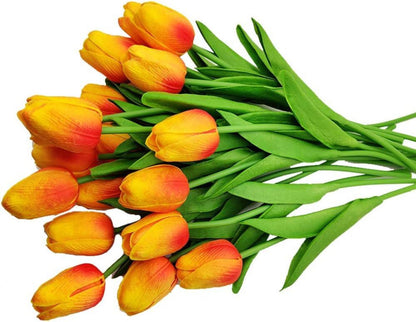20er Set Künstliche Tulpen Blumensträuße Hochzeitsdekoration Lachs