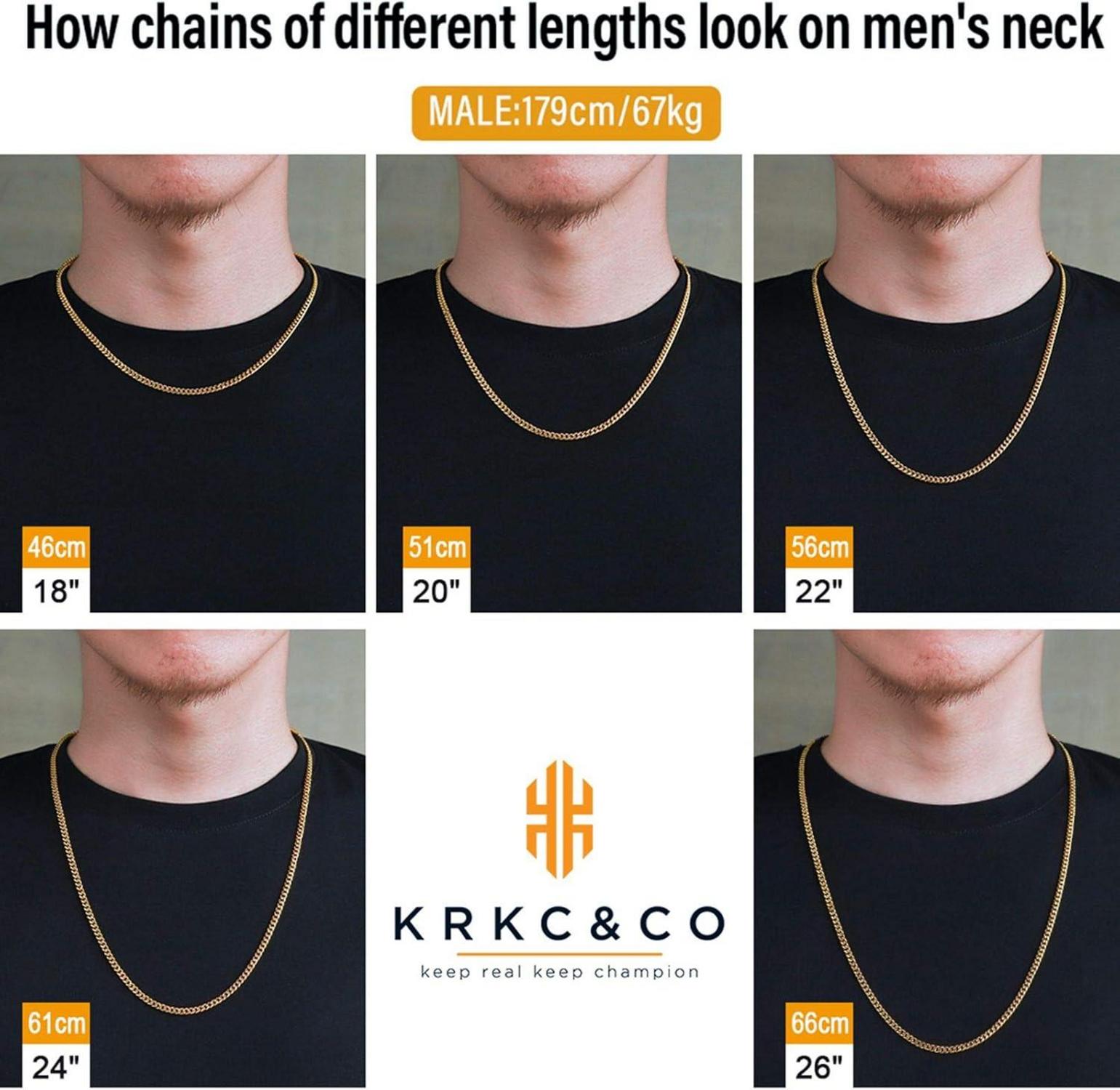 Herren Panzerkette Cuban Link 18K Gold Edelstahl 55.9cm