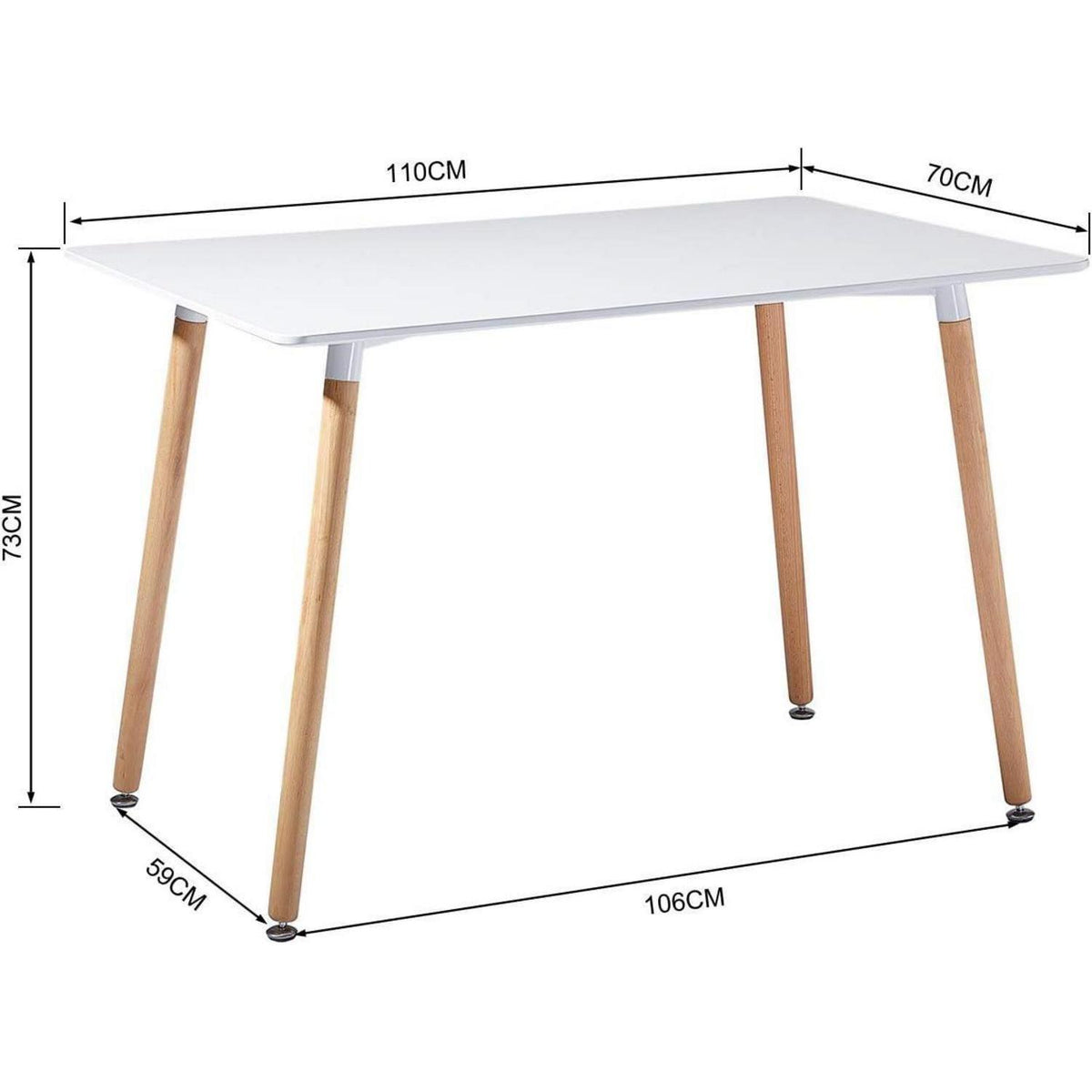 Modernes Esstisch-Set für 4-6 Personen mit Massivholzbeinen