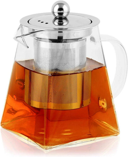 Teekanne Glas mit Siebeinsatz 500ml Borosilikatglas