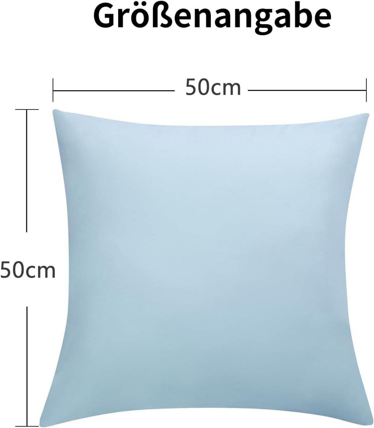 2er Set Kissenbezug 50x50 Blau mit Reißverschluss und Mikrofaser