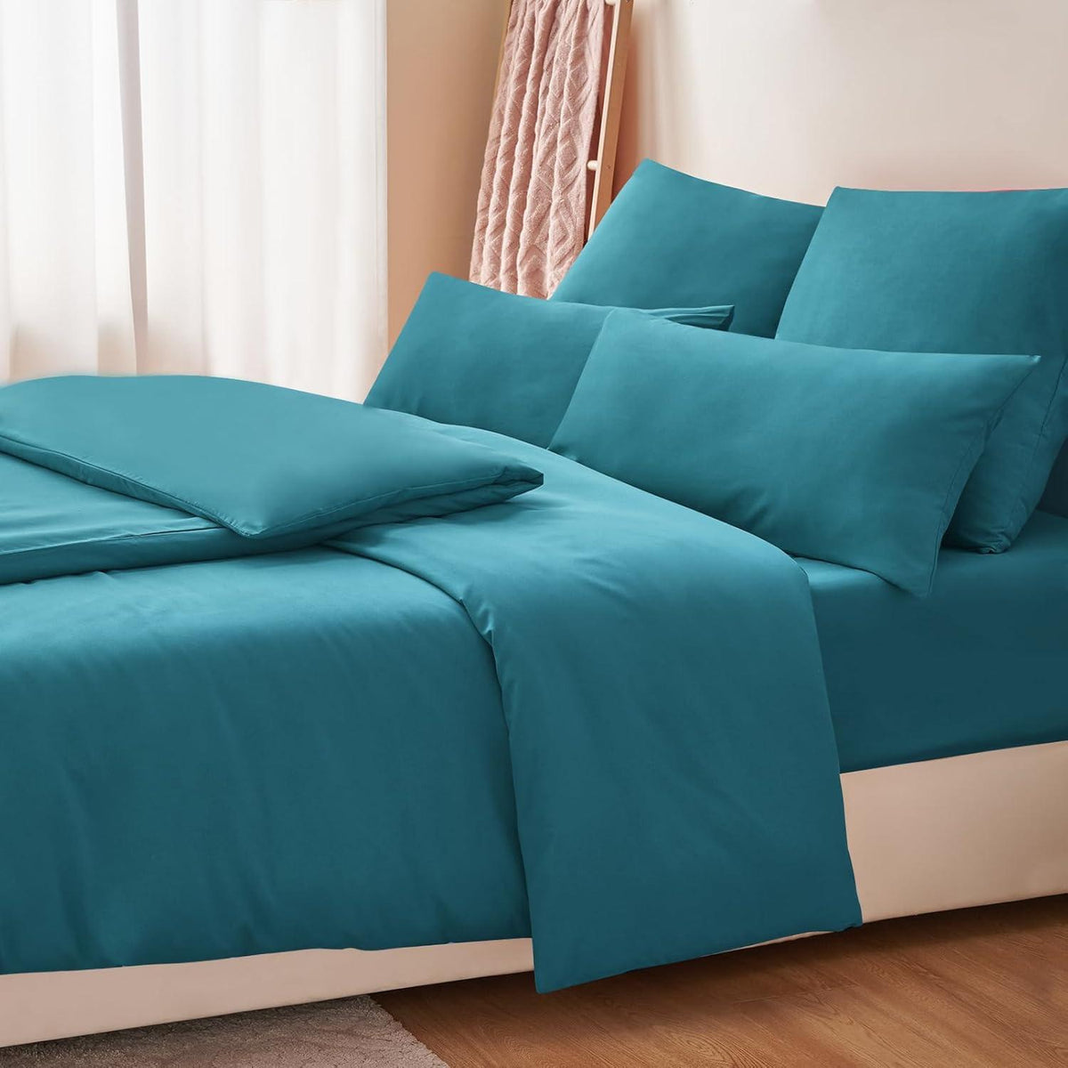 Bettwäsche Set 135x200 Türkis 4teilig Mikrofaser Weich