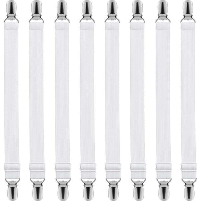 8x Verstellbare Betttuchspanner für Bettlaken & Co.