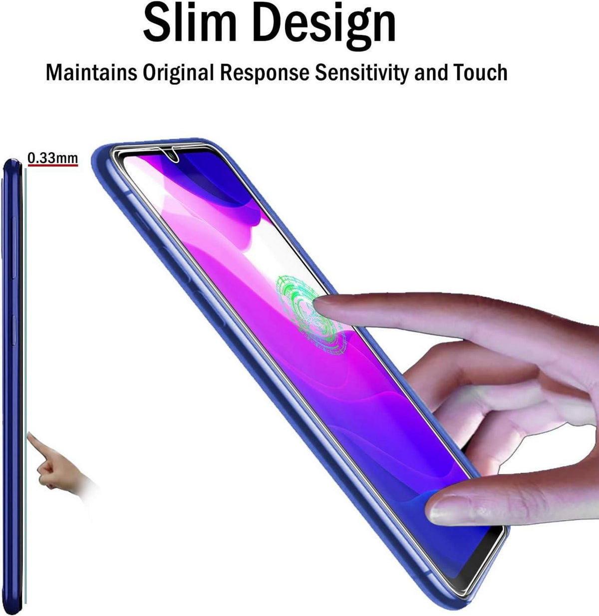 Schutzfolie Xiaomi Mi 10 Lite 5G 2 Stk [9H Härte] Kamera Schutzglas