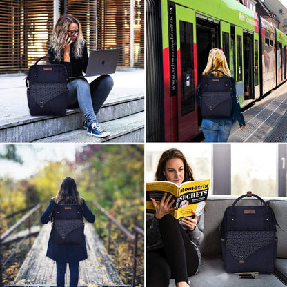 KROSER Damen Rucksack 15,6 Zoll Laptop Schulrucksack Blau