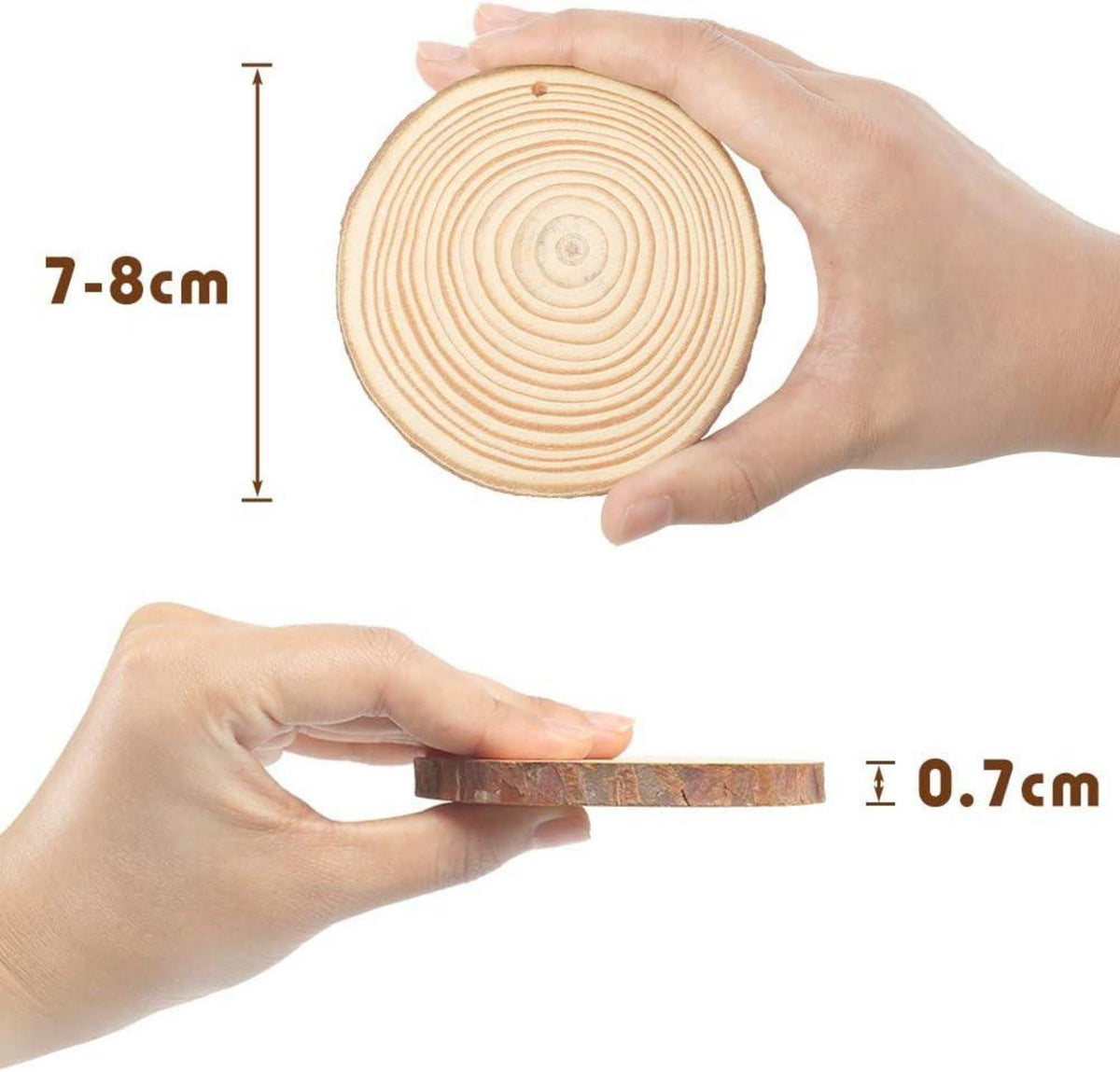 Holzscheiben zum Basteln 36 Stk. Holzscheiben 7-8 cm mit