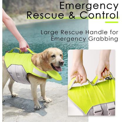 ThinkPet Hund Schwimmweste Rettungsweste mit Auftrieb Grün