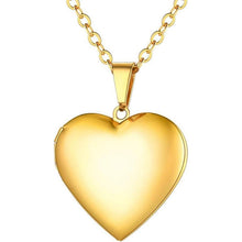 U7 Damen Medaillon Herz Anhänger Halskette Gold-Foto-Schmuck