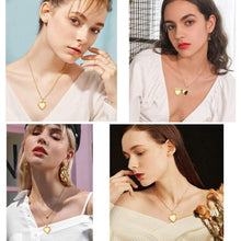 U7 Damen Medaillon Herz Anhänger Halskette Gold-Foto-Schmuck
