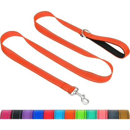 Hundeleine 1.8m Orange Gepolsterter Griff Reflektierend