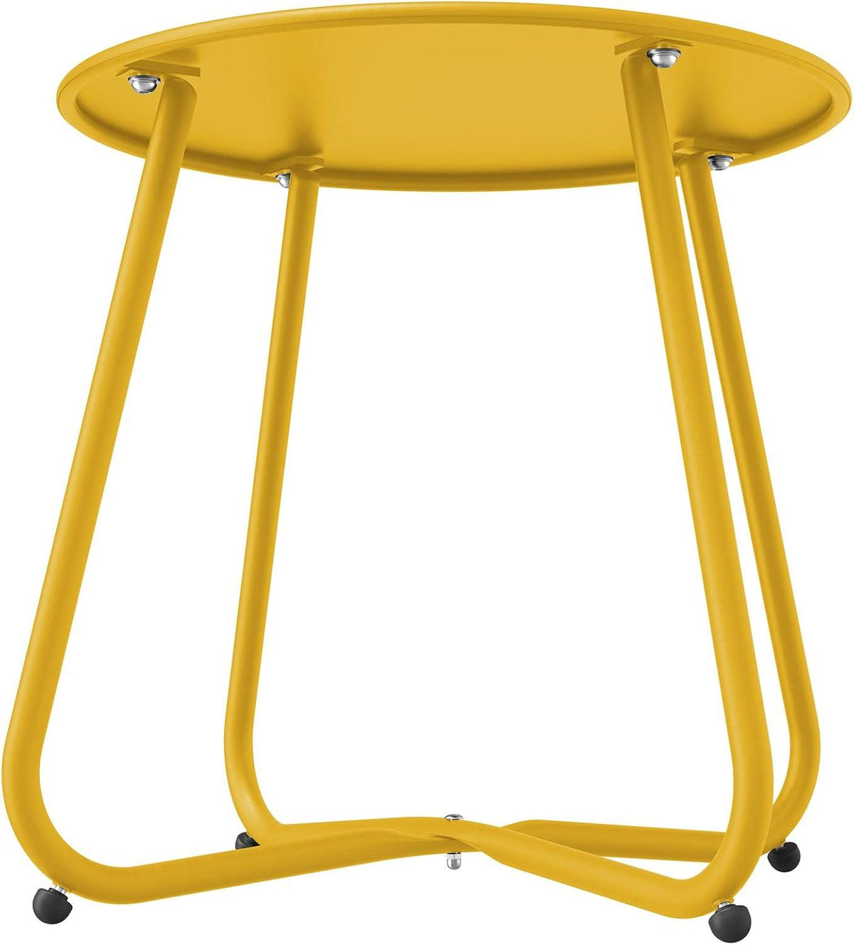 Grand patio Beistelltisch Rund Garten Outdoor Gelb 45x45 cm