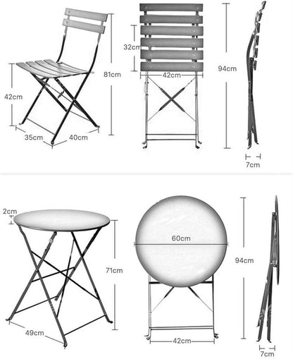 3-teiliges Bistro-Set, Gartenmöbel, Sitzgruppe 2 Stühle 1