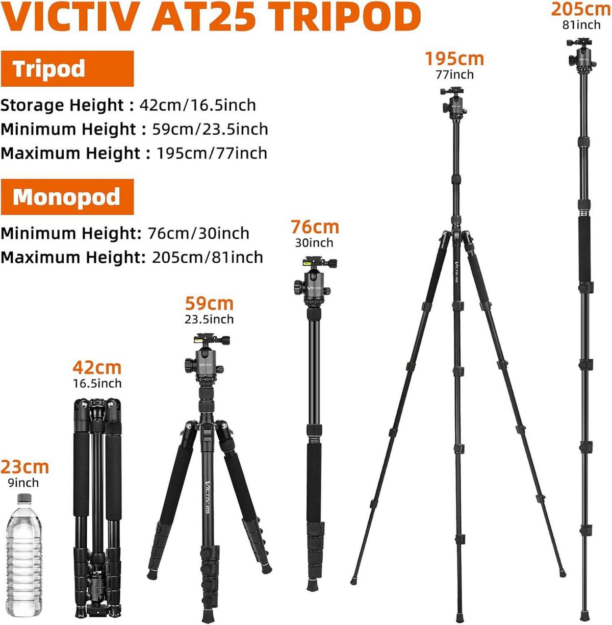 Professionelles Aluminium-Kamera-Stativ, 205cm, 10kg