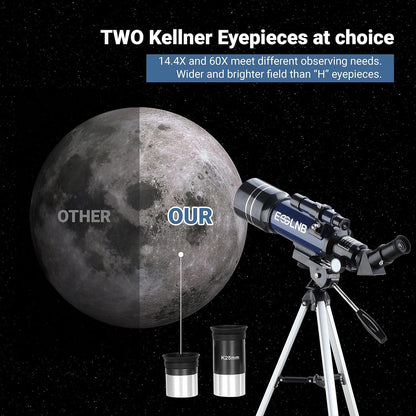 Teleskop für Kinder und Einsteiger Astronomie 70MM mit Stativ Basic