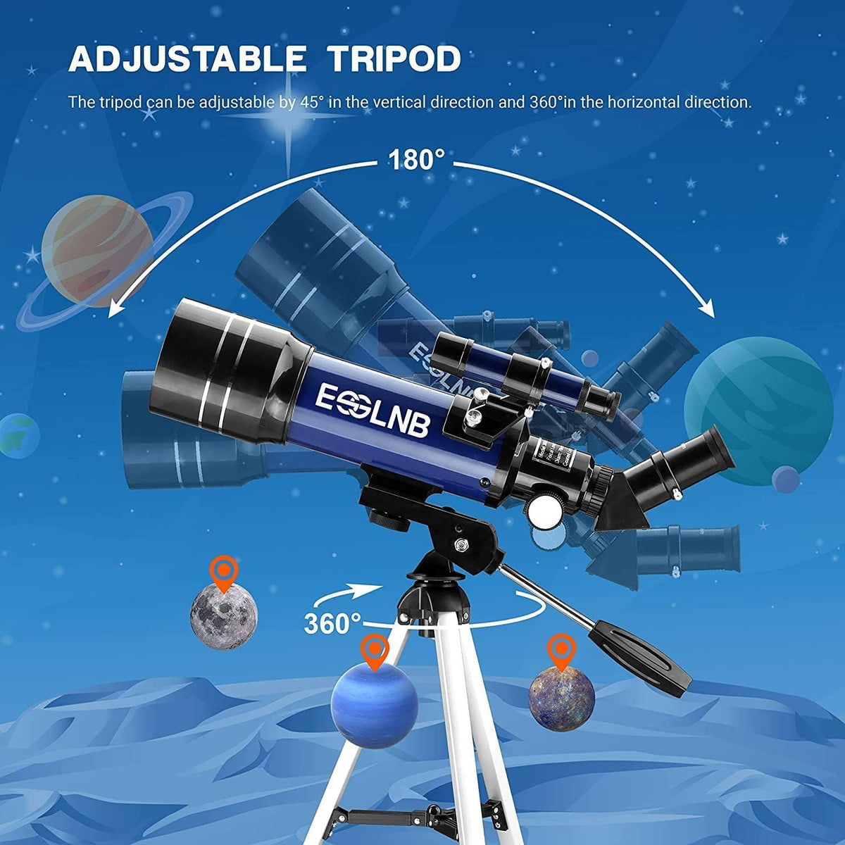 Teleskop für Kinder Einsteiger 70MM Astronomie Stativ 70/360 Ohne