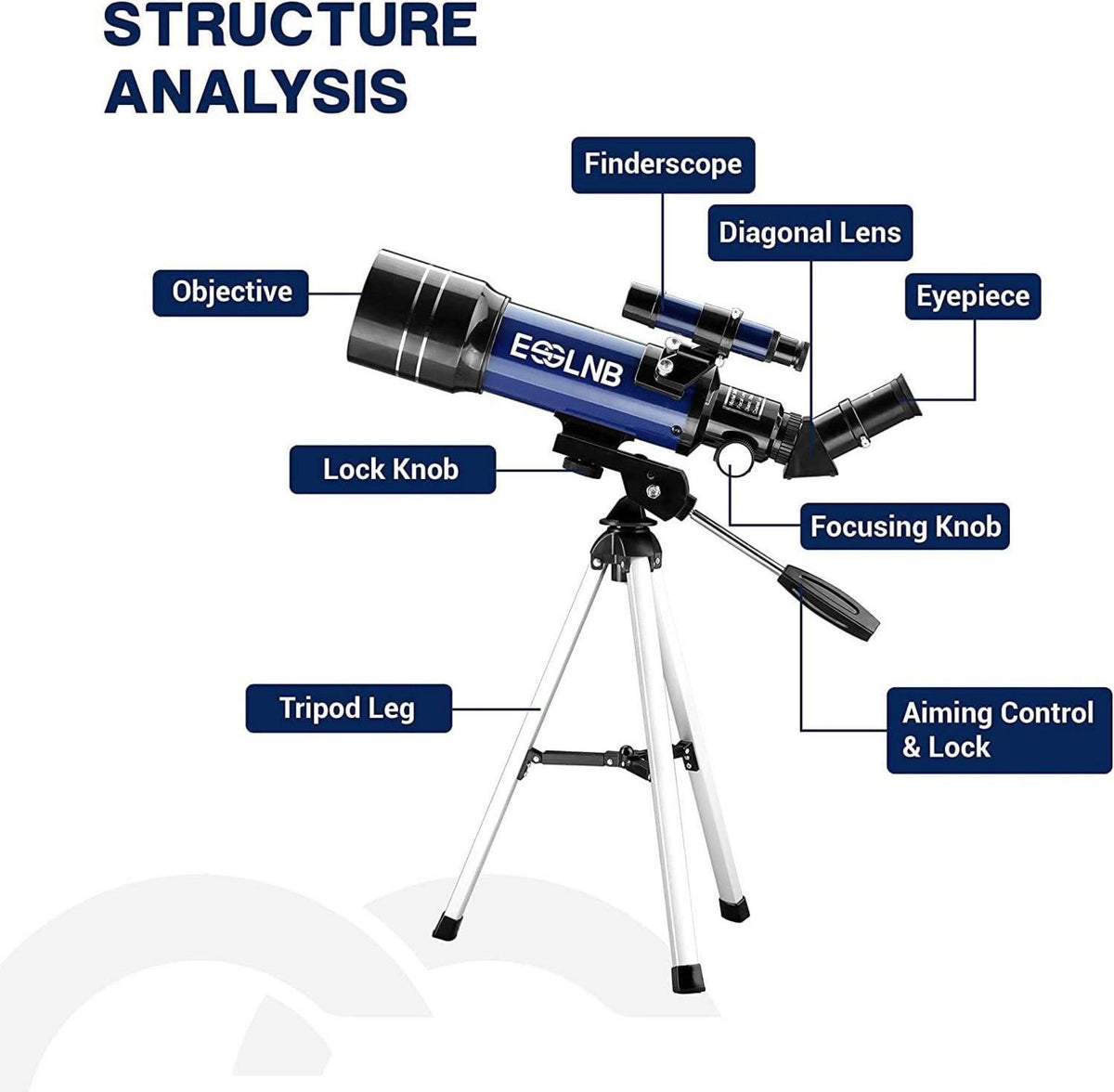 Teleskop für Kinder und Einsteiger Astronomie 70MM mit Stativ Basic