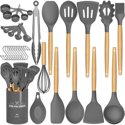 Küchenutensilien-Set Silikon Holz 24-teilig