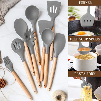 Küchenutensilien-Set Silikon Holz 24-teilig