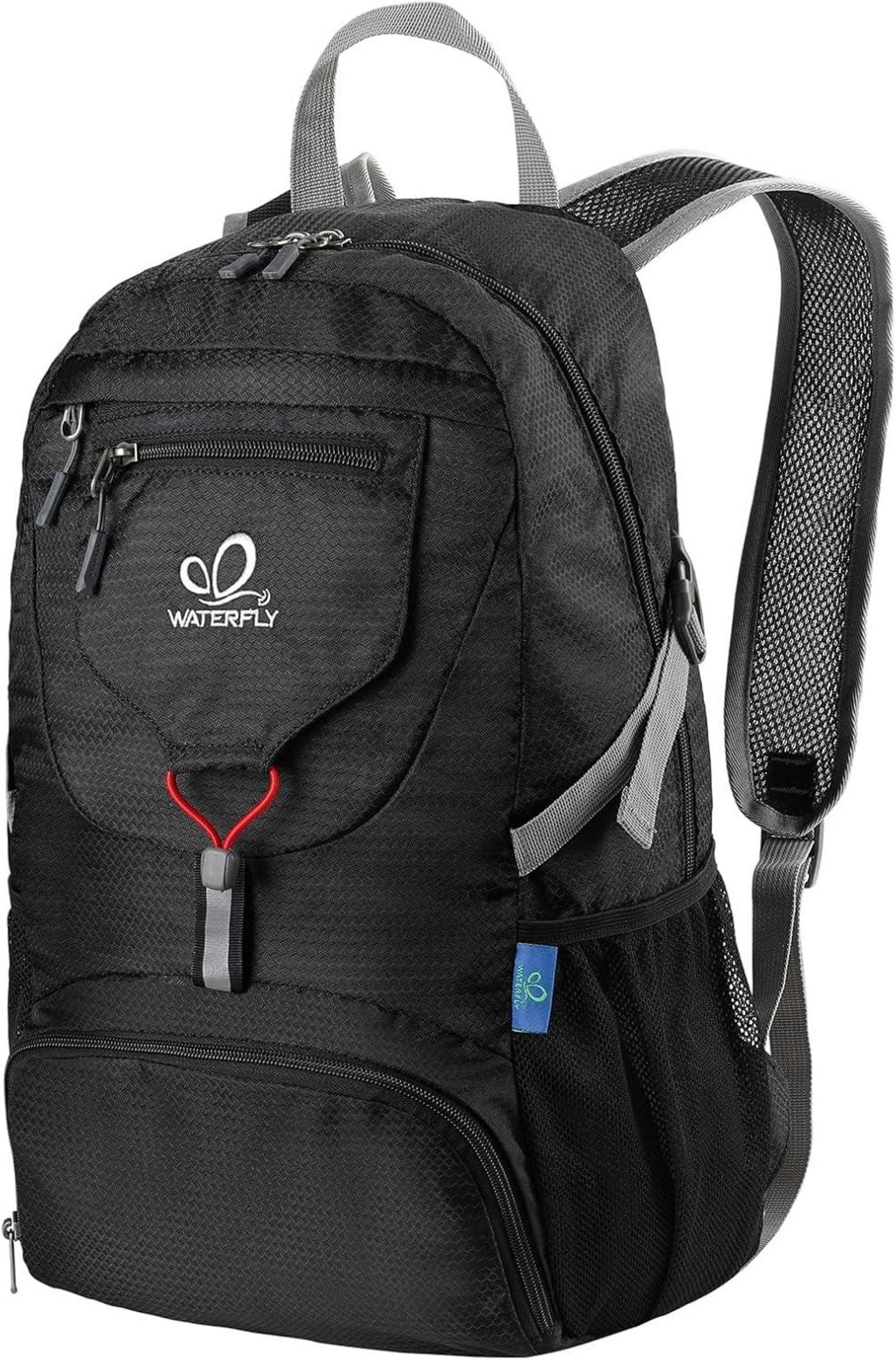 Ultraleicht Faltbarer 20L Wanderrucksack Schwarz