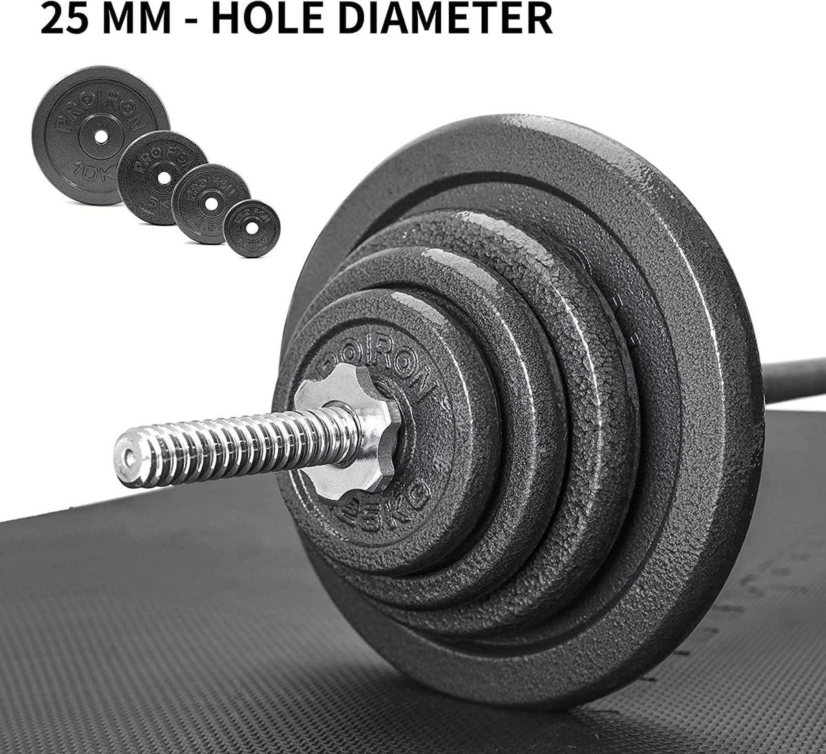 PROIRON Hantelscheiben-Set Gusseisen 1,25-10 kg für 2,5 cm Hantelstange