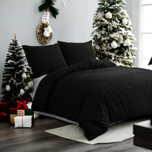 Bettwäsche Set 220x240 cm Schwarz Mikrofaser 110g/m² 2