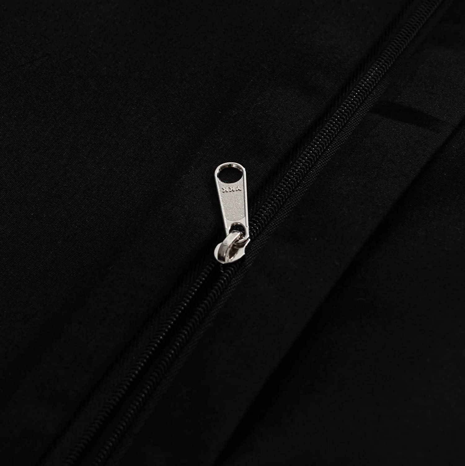 Bettwäsche 200x220 cm Mikrofaser 110 g/m² Schwarz 2x Kissenbezug