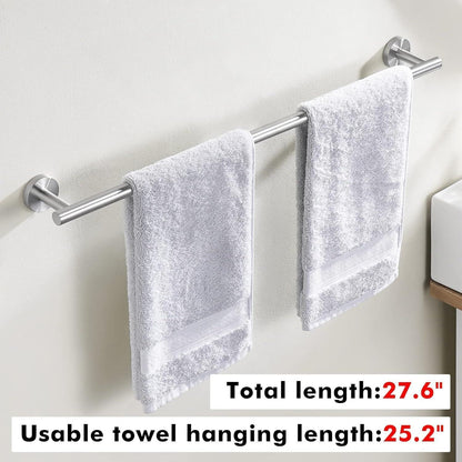 Edelstahl Handtuchhalter 70cm gebürstet, rostfrei, Wandmontage
