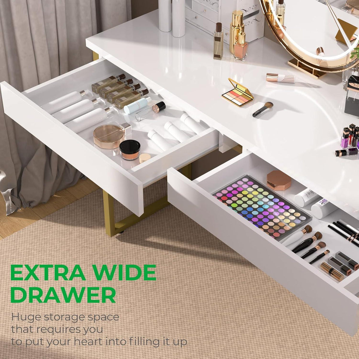 Schminktisch mit Schubladen Weiß Modernes Design makeup Table