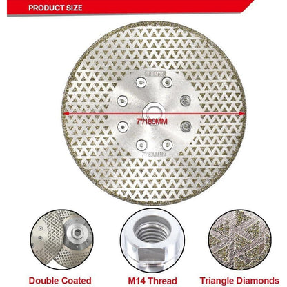 Diamantscheibe 2er Set 180mm M14 beidseitig für Fliesen & Stein