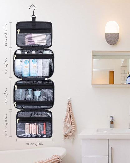 Kulturtasche Damen wasserdicht mit Faltbarer Waschtasche & 360° Haken