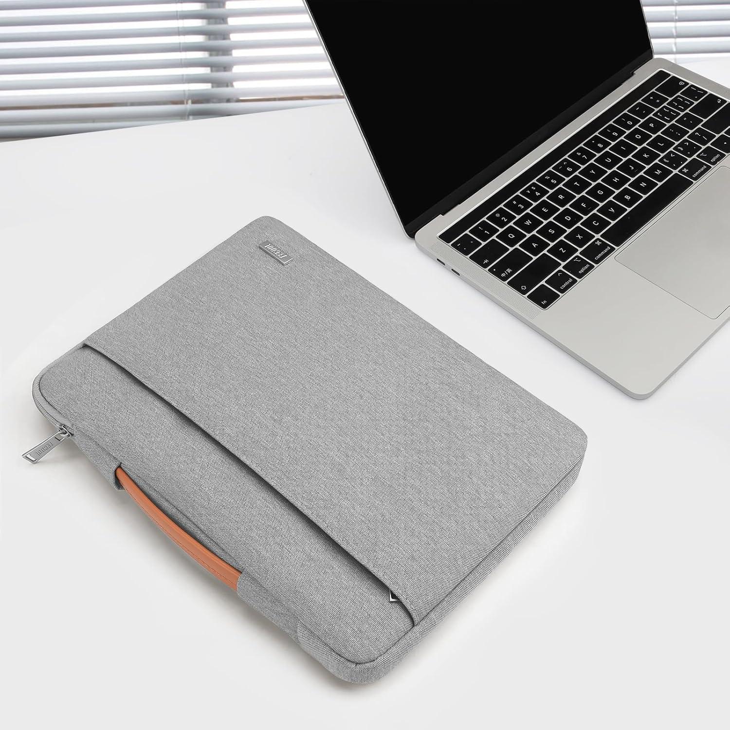 Laptoptasche 15,6 Zoll Stoßfest Spritzwasserfest für Laptop Notebook grau