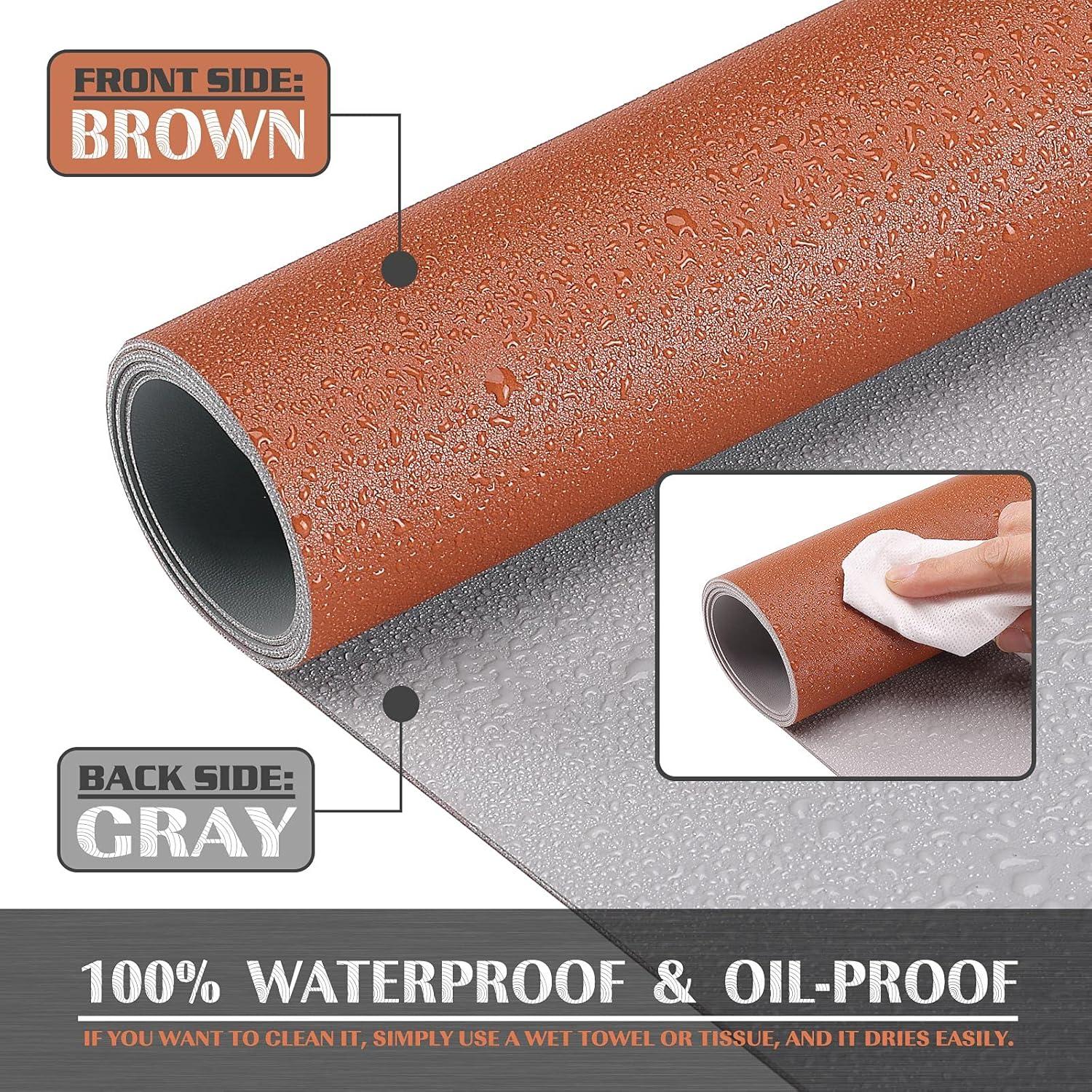 Wasserdichte Schreibtischunterlage 60x35cm PVC doppelseitig Braun Grau