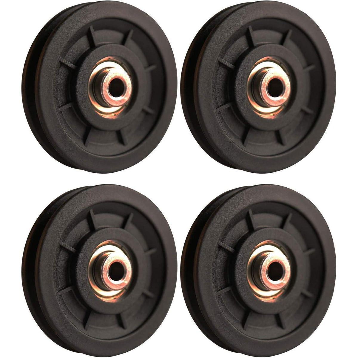 Umlenkrolle 90mm Nylon für Fitnessgeräte, Garagentore, Kabelzug (4 Stück)