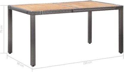 Gartenmöbel 7-TLG. Poly Rattan Grau Sitzgruppe mit Auflagen vidaXL