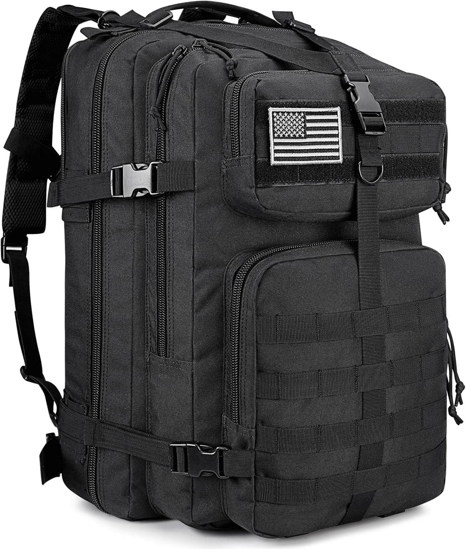 Taktischer Molle Rucksack 50L Schwarz für Camping Trekking