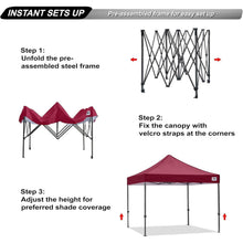 Pop-Up Pavillon 2,5x2,5m wasserdicht Burgunderrot mit Rollentasche