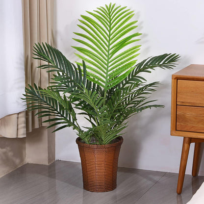 Große Areca Kunstpalme 90cm Grün Künstliche Pflanze Topf Büro Garten