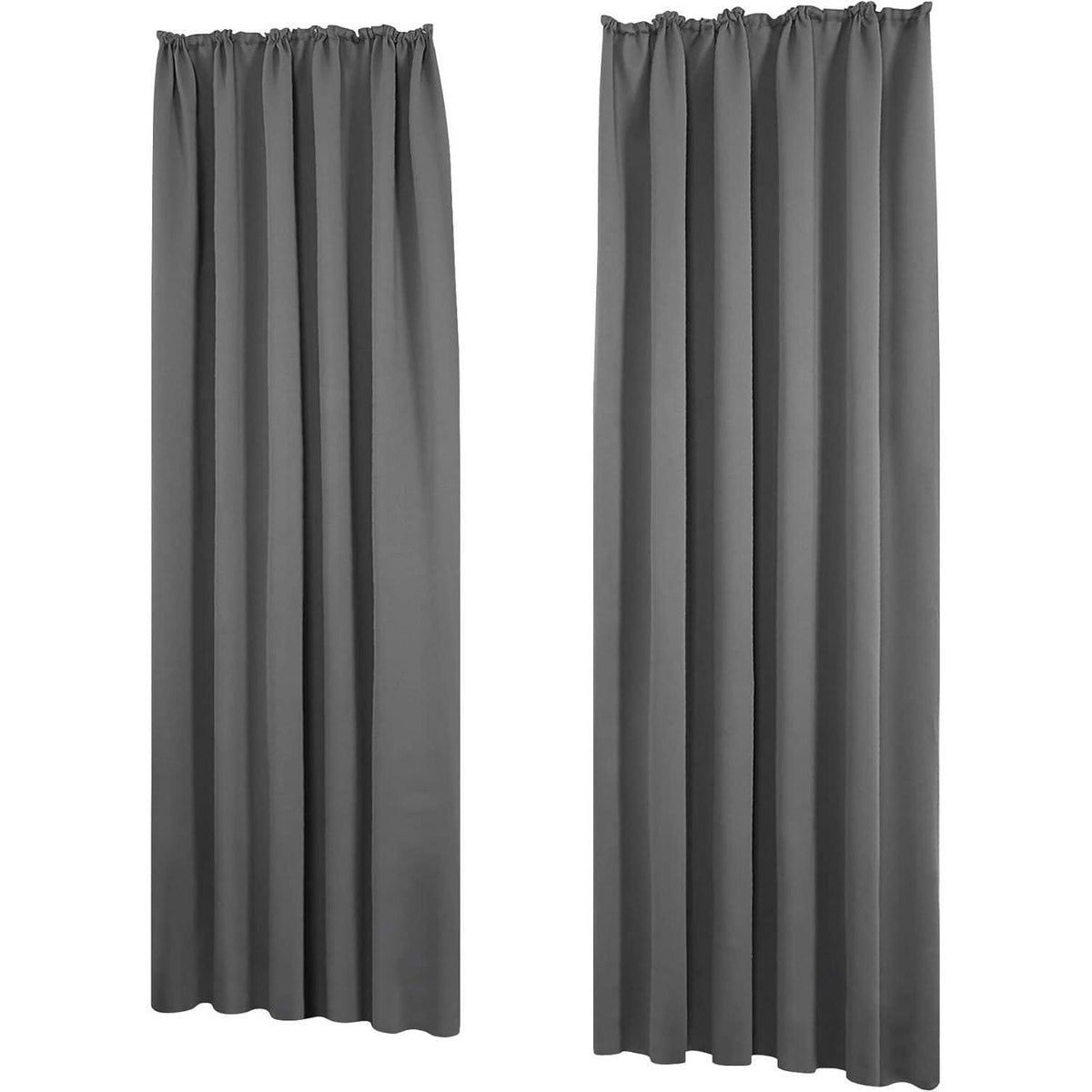 Verdunklungsvorhänge Set, Hellgrau, 290x140 cm, Lärmschutz