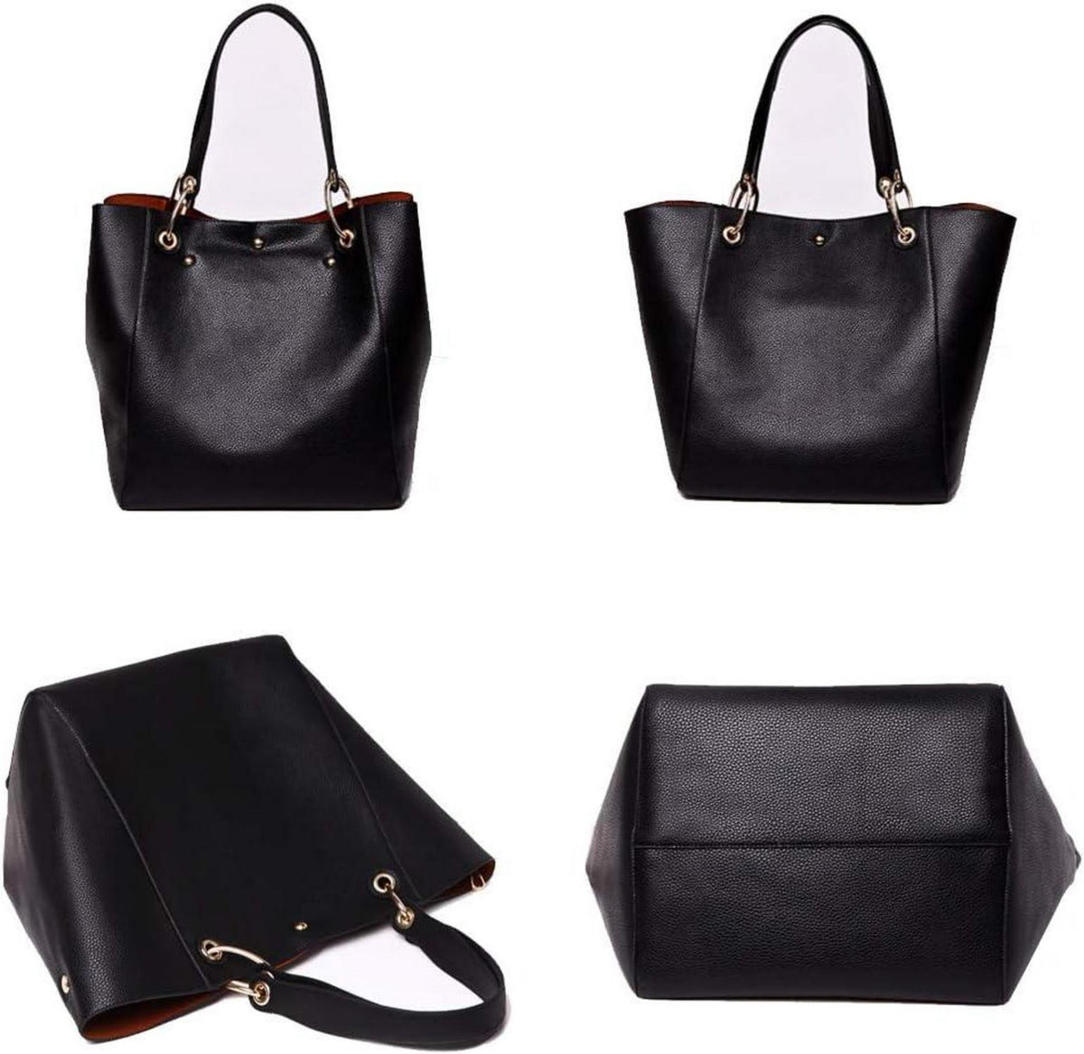 Coolives Damen 2-in-1 PU-Leder Vintage Shopper HandtascheHenkeltasche