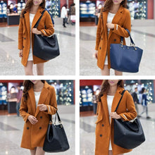Damen 2-in-1 Vintage PU-Leder Shopper Handtasche Hobo