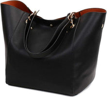 2-in-1 PU-Leder Shopper Handtasche Henkeltasche Vintage Style