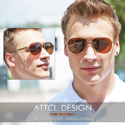 Herren Vintage Polarisierte Fliegerbrille UV400 Sonnenbrille