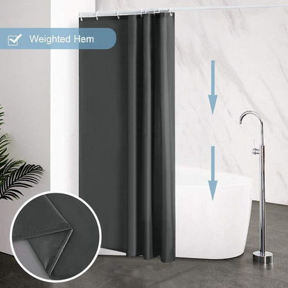 Furlinic Duschvorhang Dunkelgrau Wasserdicht Polyester 120x200cm
