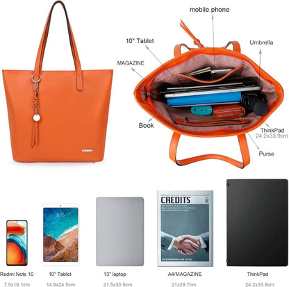 Pomelo Best Damen Handtasche Shopper Groß 32x11x32 cm für Laptop A4 Büro Schule Einkauf