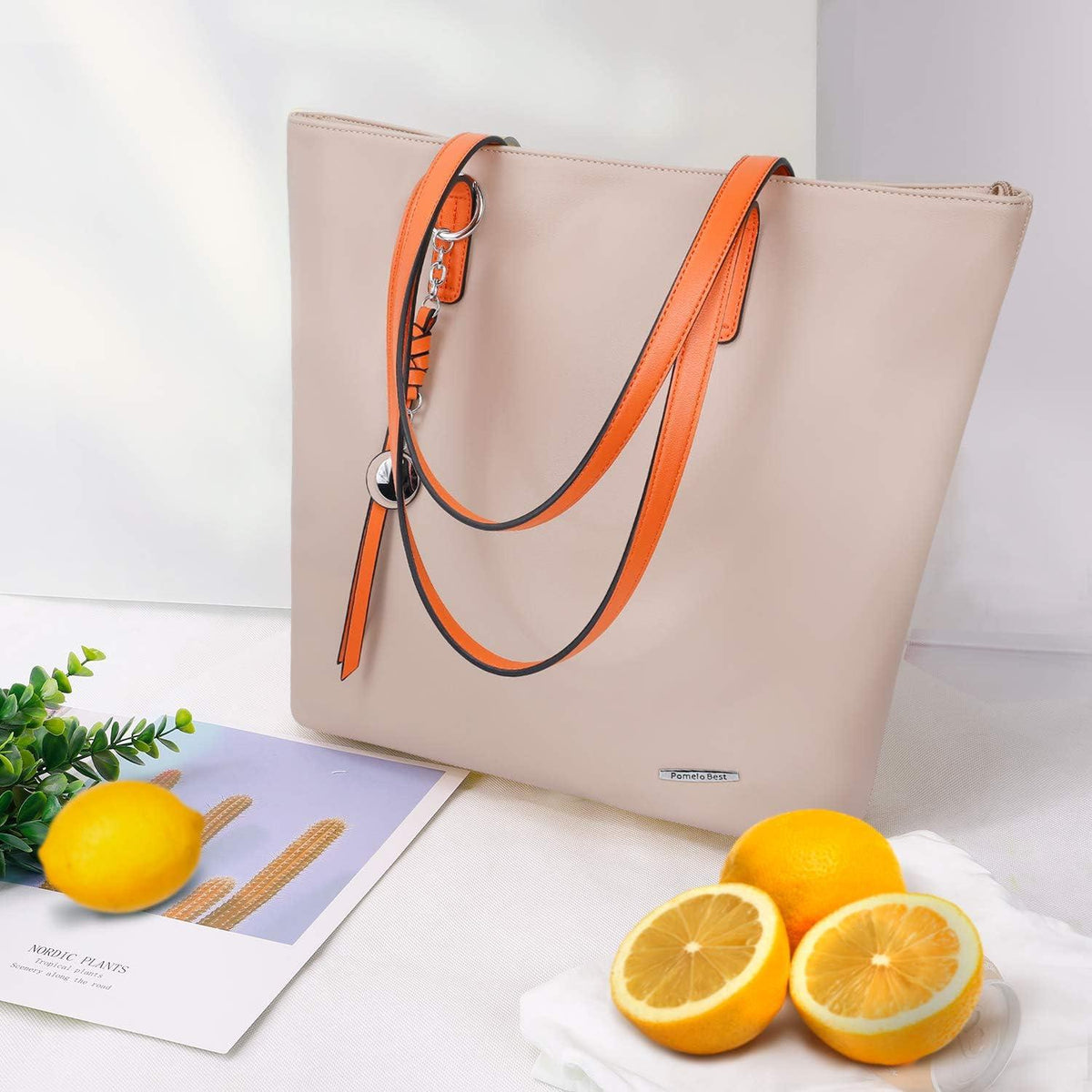 Damen Handtasche Shopper Groß für Büro Schule Einkauf Rot